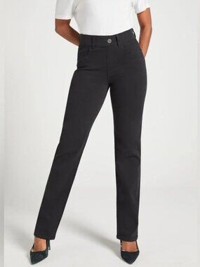 New Betabrand Washed Black Straight Leg Yoga Denim Jeans XXLarge Petite